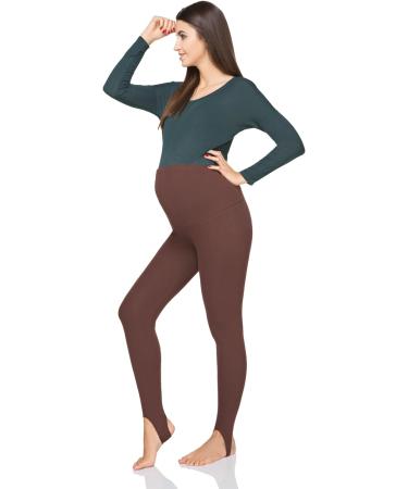 FUTURO FASHION Women's Maternity Fleece Lined Leggings - Brown | Over Bump Belly Support, High Waisted, Stretchy & Comfortable | Sizes 8-22 UK - Buy Online on GoSupps.com