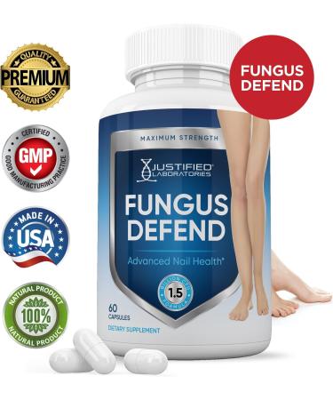 Justified Laboratories Fungus Defend Pills - Strong & Healthy Natural Clear Nails - 60 Capsules, 1.5 Billion CFU Probiotic - Buy Online on GoSupps.com