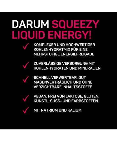 Squeezy Liquid Energy Gel - Watermelon Flavor | 12 Pack - Fast Energy for Cycling Marathons & Sports - Buy Online on GoSupps.com