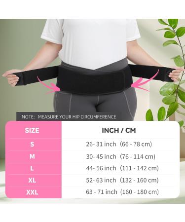 Sacroiliac SI Joint Hip Belt | Sciatica & Lower Back Support for Men & Women | Adjustable Pelvic Belt | Pain Relief | XXL Black (Hip Size 63-71 - Buy Online on GoSupps.com
