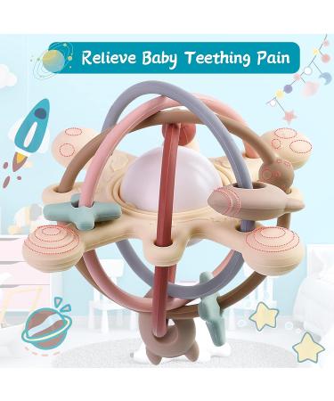Baby Sensory Teething Toys - Soft Silicone Teether for Babies 0-12 Months | Montessori Chew and Rattle Toy | Baby Shower Gift for Infants - Buy Online on GoSupps.com