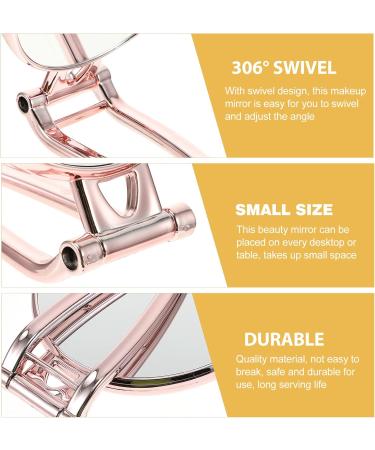 Portable Handheld Makeup Vanity Magnifier Set - Gold Double Sided Mirror for Bedroom and Dormitory - Compact Folding Design - 29x12.5cm - By Minkissy - Buy Online on GoSupps.com