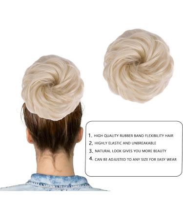 Messy Hair Bun Curly Wavy Hair Scrunchies Accessories Pieces for Women Girls Synthetic Updo Donut Ponytail Hair Extension Hair Accessories (Light Blonde) - Buy Online on GoSupps.com