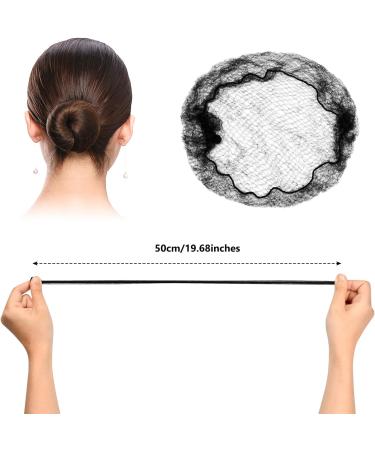 Pack of 20 Black Hair Nets for Women Invisible Hair Net Elastic Edge Mesh Reusable Hair Net Nylon Hair Nets for Hair Bun Making Ballet Dancer Chef Nurse - Buy Online on GoSupps.com