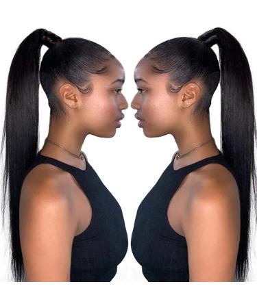 Braid Hair Extension Long Straight Ponytail Extension Real Human Hair Drawstring Ponytail Hairpiece Natural Color Remy Hair Clip in Straight Pony Tail Hairpiece Braid Ponytail Extension (Color : Na 24inches Natural Color - Buy Online on GoSupps.com