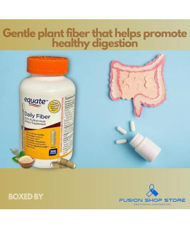 Daily Fiber Psyllium Husk Capsules 300ct (Pack of 1) Boxed by Fusion Shop Store - Buy Online on GoSupps.com