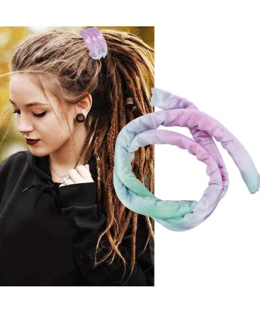 Spiral Lock Hair Tie Dreadlock Accessory Hair Bands Tie Dye Purple Bendable Soft Fabric High Ponytails for Curly Hair for Women - Buy Online on GoSupps.com