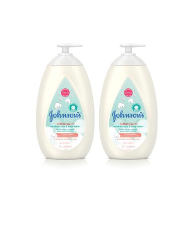 Johnson's CottonTouch Newborn Baby Face and Body Lotion Hypoallergenic and Paraben-Free Moisturization for Baby's Sensitive Skin Made with Real Cotton Twin Pack 2 x 27.1 fl. oz 27.1 Fl Oz (Pack of 2)