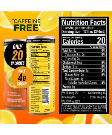 Golden Tiger Organic Sparkling Turmeric Lemonade - Original | Bio Active Curcumin + Ginger - 12 Cans | Caffeine Free - Plant Based Immunity Support - Buy Online on GoSupps.com