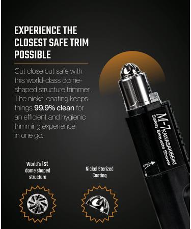 Kawasaki Seiki M-7 Nose Hair Trimmer: Multifunctional Trimmer for Men with Sterilized Coating, Water Resistant Design, and Travel Pouch - Buy Online on GoSupps.com