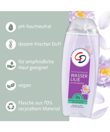 Water Lily Shower Gel 250ml - Moisturizing Vegan & Microplastic-Free for Sensitive Skin - Buy Online on GoSupps.com