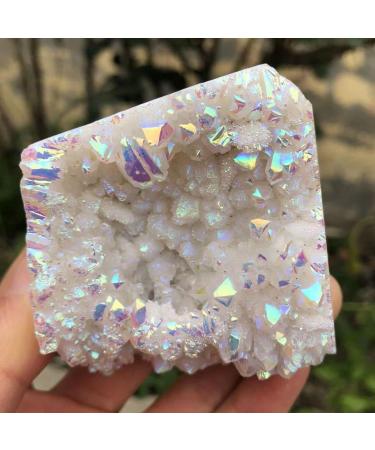Crystal Cluster Natural Aura Angel Quartz Cluster Plating Gemstone Cluster Beautiful Natural Crystal Stone Crystal Natural Luster (Size : 100g) - Buy Online on GoSupps.com