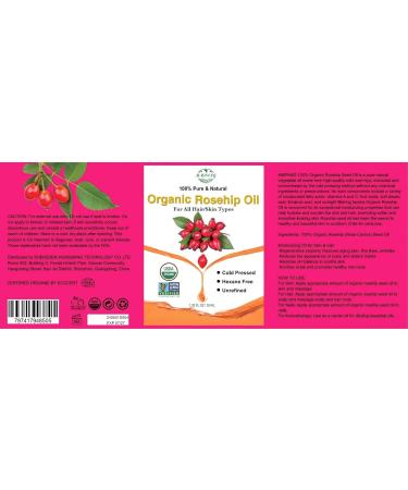 Organic Rosehip Seed Oil for Face USDA Certified Cold Pressed Unrefined 100% Pure Natural Rose Hip Oil (1oz / 30ml) for Anti-Aging Acne Scar Treatment Skin & Hair Care Gua Sha Massage 1 Fl Oz (Pack of 1) - Buy Online on GoSupps.com
