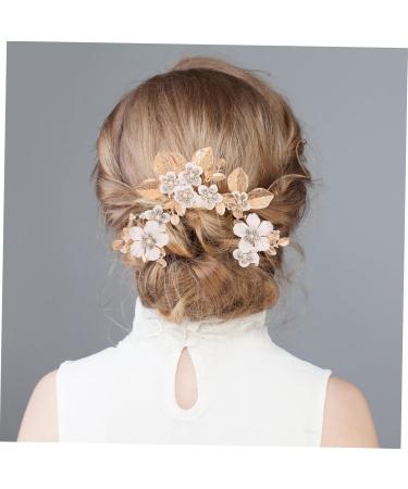 CRILSTYLEO 1 Set Leaves and Flowers Hair Comb Flower Hair Combs Flower Hair Pin Bride Headpiece Girl Headpiece Bridal Headpiece Wedding Hair Accessories for Brides Hair Comb Clip - Buy Online on GoSupps.com