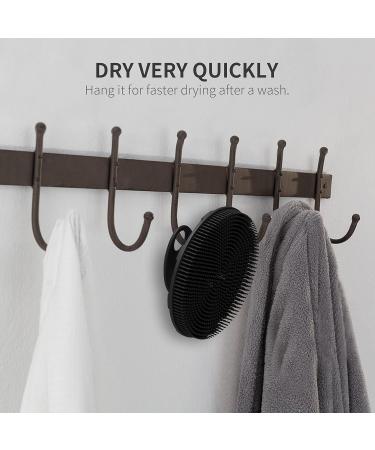 Silicone Body Scrubber Shower Bath Brush - Hygienic & Long Lasting for Gentle Exfoliation - 1 Pack, Black - Buy Online on GoSupps.com