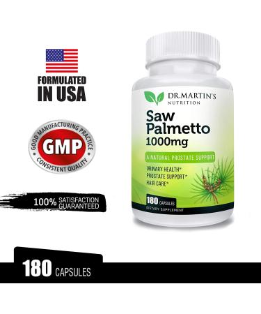 USA Grown Saw Palmetto Capsules - Prostate & Hair Health Support - 180 Count - Buy Online on GoSupps.com