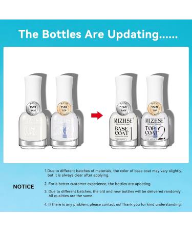 MIZHSE Quick Dry Base & Top Coat Nail Polish - Long Lasting High Gloss Air Dry 15ml | Ideal for Home Nail Art - Buy Online on GoSupps.com