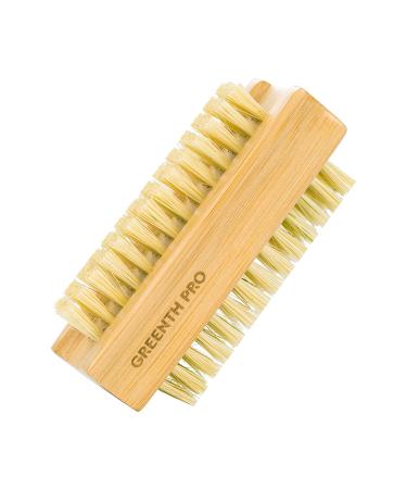 GREENTH PRO Bamboo Nail Brush 2PCS - Dual-Sided Wooden Sisal Scrub Brush for Toes and Nails Cleaning - Buy Online on GoSupps.com