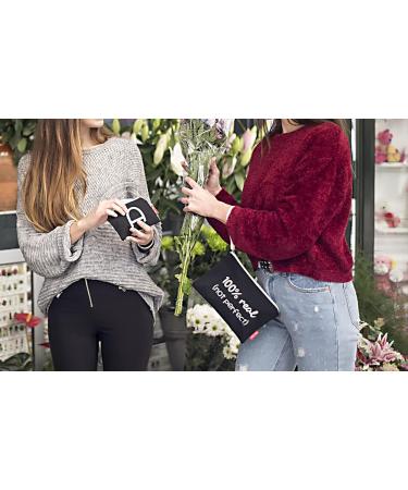 Hello Bags: Stylish Cotton Make-up Bag & Wristlet Handbag | 100% Real | Ecru & Black | Gift-Ready - Buy Online on GoSupps.com