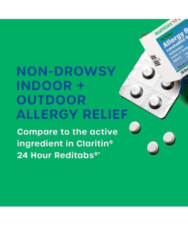 HealthCareAisle Allergy Relief - Loratadine 10 mg Disintegrating Tablets - 30 Tablets - Prescription Strength 24-Hour Allergy Relief - Buy Online on GoSupps.com
