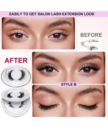 Buy Reusable Magnetic Eyelashes - 2 Pairs with Applicator | No Glue Natural Look Wispy Lashes (B+C) - International Shipping Available - Buy Online on GoSupps.com