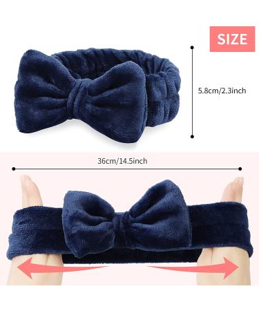 6 Pack Coral Fleece Spa Headbands for Women & Girls - Bow Makeup & Facial Headbands for Washing Face - Terry Cloth Headbands for Face Wash - Buy Online on GoSupps.com