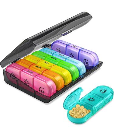 HEXEH Seven Days Pill Box - 21 Grid Portable Medicine Organizer for Travel & Daily Use - Buy Online on GoSupps.com