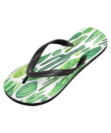 Mnsruu Cactus Oil Painting Flip Flops | XL Travel Slippers for Home Hotel & Spa | Men & Women - Buy Online on GoSupps.com