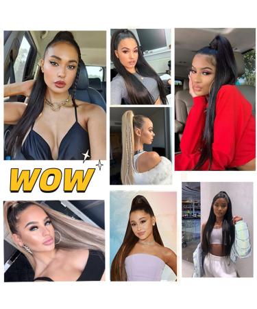Buy Black Long Smooth Pferdeschwanz Hair Extension - 60cm Clip-In Ponytail Hairpiece | Natural Wrap Around Braid | Fast International Shipping - Buy Online on GoSupps.com