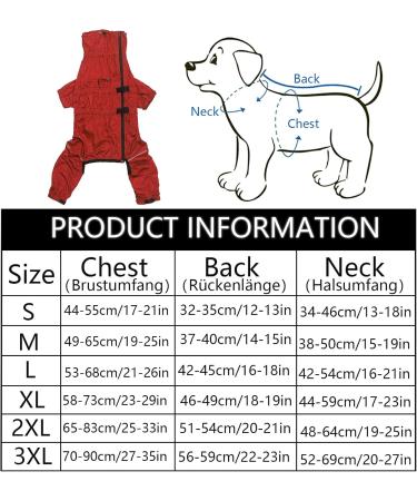 Shop Geyecete Rain Coat for Dogs - Waterproof Reflective & Full Wrap Jacket for All Sizes - Red - Buy Online on GoSupps.com