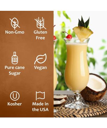Syruvia Pina Colada Syrup - Premium Flavoring Syrup for Tea Italian Sodas Beverages Desserts Ice Cream Cocktails & Mocktails - Kosher Gluten Free - 25.4 fl oz. - Buy Online on GoSupps.com