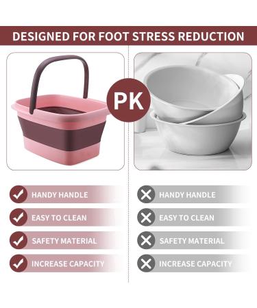 Relaxing 15L Foldable Foot Bath with Massage Nubs & Handle - Pink Foot Care Tub for Ultimate Relaxation - Buy Online on GoSupps.com