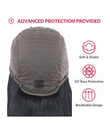 Lsybeauty Synthetic 37 Inch Long Straight Lace Front Wig for Women - 180% Density, Deep Middle Part, Heat Resistant Fiber - Black Glueless Hair Replacement with Baby Hair - Buy Online on GoSupps.com