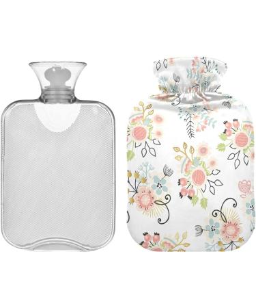 Naanle Paisley Flower Hot Water Bottle 2L Transparent Heat Bottle for Bed Hand & Foot Warmer Pain Relief & Cold Therapy | International Shipping - Buy Online on GoSupps.com