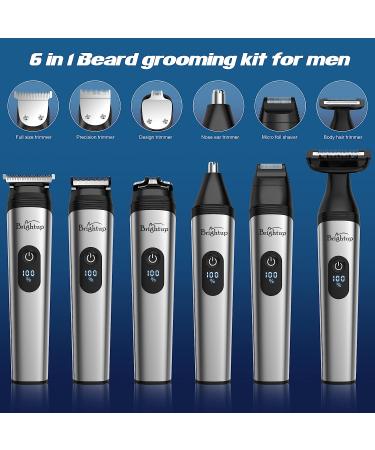 Brightup Beard Trimmer for Men - 22 Piece Grooming Kit with Hair Clippers & Electric Razor - Waterproof Shavers for Face, Nose, Ear & Body - Ideal Men's Gifts - Buy Online on GoSupps.com