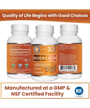 GENEX Quercetin 500mg Supplement 60 Capsules | Anti-Inflammatory & Antioxidant for Immune Support, Cardiovascular Health, Healthy Aging | Non-GMO Flavonoid Supplement - 2 Month Supply - Buy Online on GoSupps.com