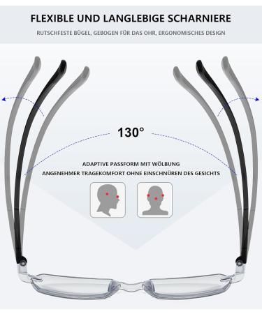 Lanomi 3 Pairs Frameless Reading Glasses for Men & Women - Blue Light Filter Diamond Cut Borderless Visual Aid (Gray Brown Transparent Lens) - 3.0x Magnification - Buy Online on GoSupps.com