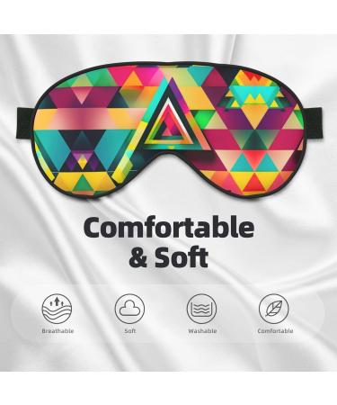 Buy SSIMOO Colorful Triangle Pattern Double-Sided Eye Mask - Soft Light Blocking for Quality Sleep - International Shipping Available - Buy Online on GoSupps.com