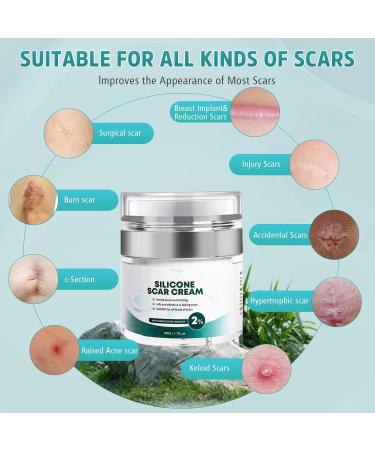 Advanced Scar Cream - Professional Silicone Gel for Surgical Stretch Marks & Old/New Scars (50ml) - Effective Scar Removal Solution - Buy Online on GoSupps.com