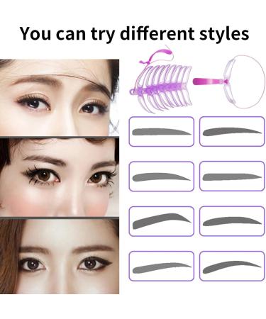  Hsyadazi Eyebrow Stencils Set of 8 Reusable Eyebrow Stencils Professional 3D Stamp for Perfect Eyebrow Shape for Beginners and Professional Makeup (8 Different Shapes) - Buy Online on GoSupps.com