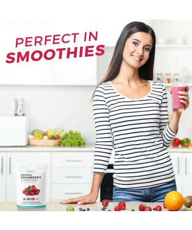 Organic Cranberry Concentrate Powder 500mg - 100 Servings - Kidney Cleanse & UTI Support for Women - No Pills - USDA Certified - Buy Online on GoSupps.com