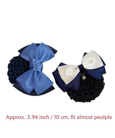 AUEAR Satin Hair Bow Clip Set with Snood Net Barrette - 4 Pcs Hairnets for Women - Buy Online on GoSupps.com