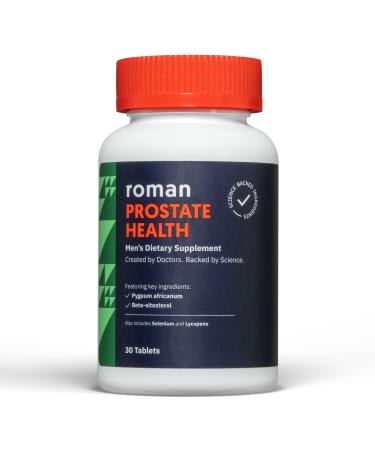 Roman Prostate Health Supplement for Men | with Selenium  Pygeum Africanum  Beta-Sitosterol  and Lycopene Associated with Prostate Health Support* | 30-Day Supply (30 Tablets)