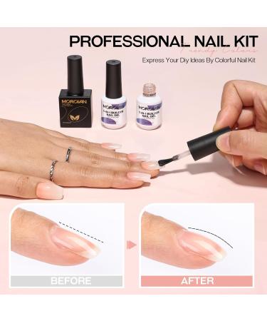 Morovan 5 in 1 Builder Gel Nail Kit - 6 Colors with Mini UV Light & Top Coat for Nail Extensions | 15ml Builder Gel - Buy Online on GoSupps.com