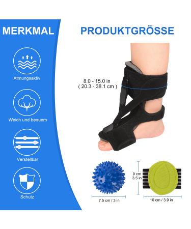 Supegear Plantar Fasciitis Night Rail Set - Adjustable 3-Strap Foot Support with Massage Ball & Foot Vaults for Flat Feet & Achilles Tendon Relief - Black - Buy Online on GoSupps.com