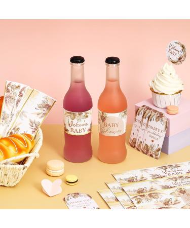 Cheereveal 24PCS Pampas Grass Baby Shower Water Bottle Labels - Boho Waterproof Adhesive Labels for Pampas Baby Shower Decor - Buy Online on GoSupps.com