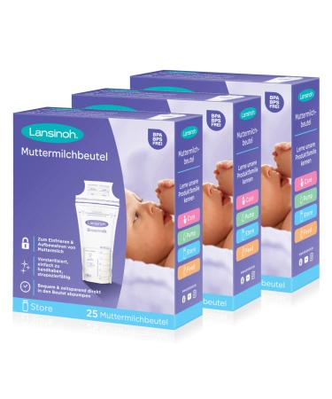 Lansinoh breast milk bags - 75 pieces - for safe storage and freezing of breast milk - hygienic & space-saving - Buy Online on GoSupps.com