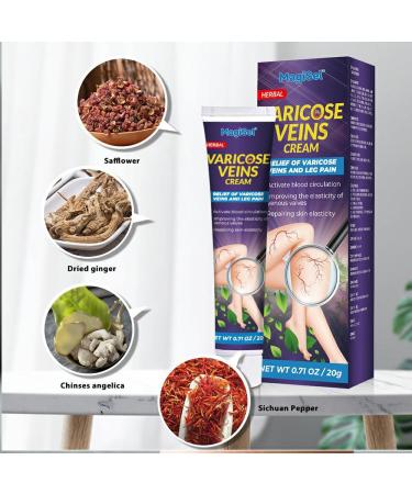  MagiSel Varicose Vein Cream Varicose Vein Cream Cream for Varicose Veins Varicose Vein Leg Treatment Suitable for Spider Veins Improves Blood Circulation Quickly Relieves Tired Legs 20g - Buy Online on GoSupps.com
