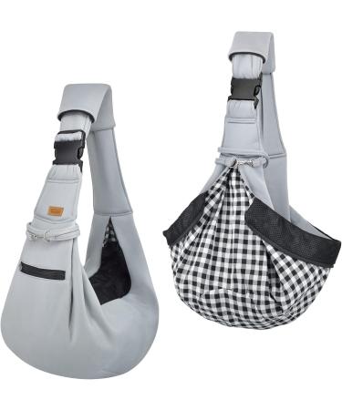 Cuby Dog Carrier Bag for Small Dogs | Breathable Cotton Travel Bag | Safe & Convenient for Pets (Gray-White) - Buy Online on GoSupps.com