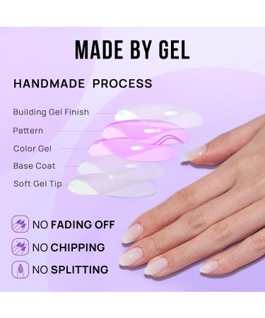 Bartbox Almond Press on Nails - Short White Glossy Fake Nails | 30 Pieces of Sheer Artificial Fingernails for Women & Girls - Buy Online on GoSupps.com